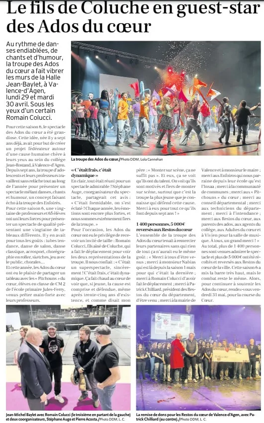 Scan de l'article de presse du 2 mai 2024